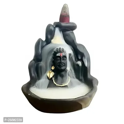 Meditating Shiv Mahakal Smoke Fountain Adiyogi Incense Holder with  10 Units of Cones-thumb2