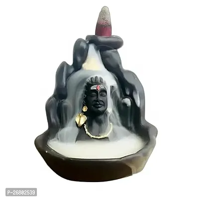 Meditating Shiv Mahakal Smoke Fountain Adiyogi Incense Holder with  10 Units of Cones 10-thumb2