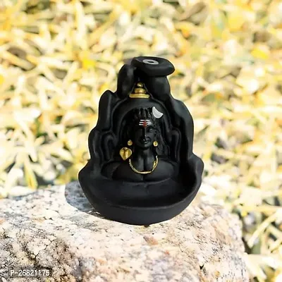 Adiyogi Smoke Fountain Black Flow Idol of Mahadev,shiv Shankara with  Cones 101 ( Black and Gold -Toned Adiyogi)-thumb2