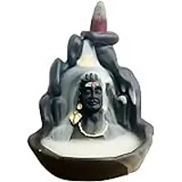 Handcrafted Lord Adiyogi, Mahadev  Back Smoke flow Cone Incense Holder 101 Cone-thumb1