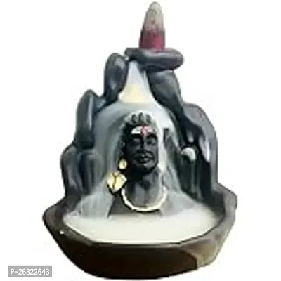 Handcrafted Lord Adiyogi, Mahadev  Back Smoke flow Cone Incense Holder 101 Cone-thumb2