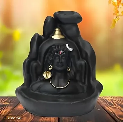 Handcrafted Lord Adiyogi, Mahadev  Back Smoke flow Cone Incense Holder 101 Cone-thumb5