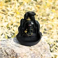 Handcrafted Lord Adiyogi, Mahadev  Back Smoke flow Cone Incense Holder 101 Cone-thumb3