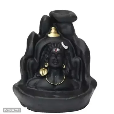 Handcrafted Lord Adiyogi, Mahadev  Back Smoke flow Cone Incense Holder 21 Cone-thumb3