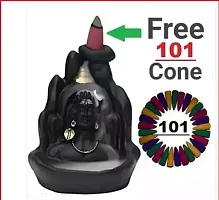 Handcrafted Adiyogi Back Flow Smoke Fountain with 101 scented Cone-thumb3