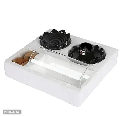 Shivaling Cylinder Glass Backflow Incense Burner with 10 Free Smoke Cones-thumb2