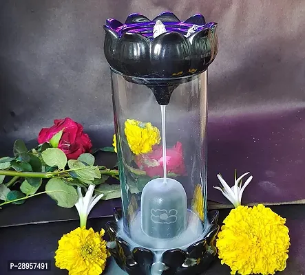 Polyresin Kamal with Shivling Incense Smoke Fountain with 10 Cones-thumb0