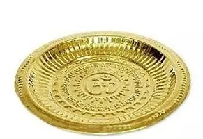 Om Brass Pooja Thali  7 inch-thumb1