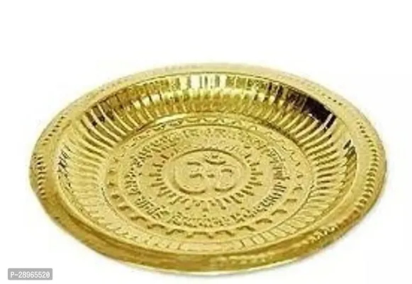 Om Brass Pooja Thali  7 inch-thumb2