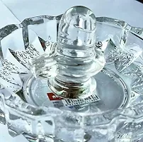 Crystal Shivling Glass Shiv with Beautiful Bowl Plate-thumb1