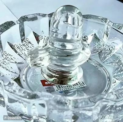 Crystal Shivling Glass Shiv with Beautiful Bowl Plate-thumb2