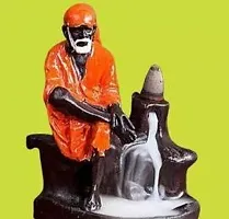 Smoke Fountain ( Ceramic ) | Orange  Sai Baba Smoke Backflow with 101 Backflow incense cones ( Height: 12cm )-thumb1