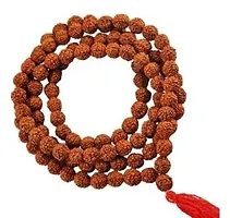 Shivratri Saawan Pooja Rudraksha Mala with Brass Lord Shiva Trishul and Handcrafted Wooden shiva  Damru  (Combo Pack of 1)-thumb1