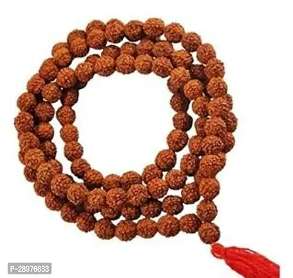 Shivratri Saawan Pooja Rudraksha Mala with Brass Lord Shiva Trishul and Handcrafted Wooden shiva  Damru  (Combo Pack of 1)-thumb2