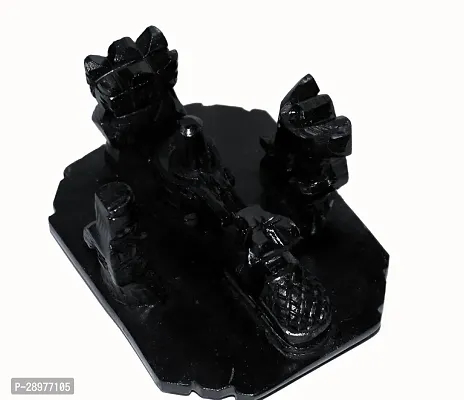 Natural Black Marble Shivling with Shiv Parivar and Nandi Statue