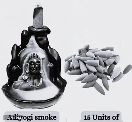 Backflow Smoke Fountain Lord Adiyogi Shiva Backflow Incense Holder Burner With 15 Smoke Backflow Scented Cone Incenses