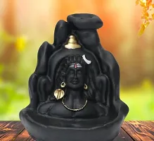 Smokey Waterfall Adiyogi Dhyana Mudra Idol Fountain Smoke Backflow Cone Incense Holder Decorative Showpiece with 30 Smoke Backflow-thumb1