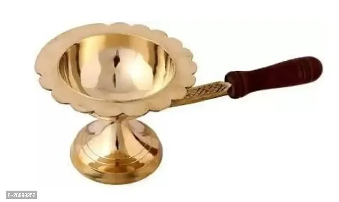 Pure Brass Dhoop Diya Medium Size(Golden) ( Height : 5 cm )-thumb0