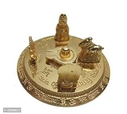 Metal Shiv Parivar with Shivling Shri Kartik Ganesh MATA Parvati and Nandi (Gold, 9cm) ,-thumb2