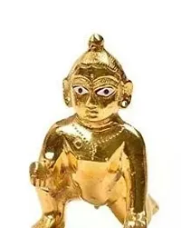 Laddu Gopal Statue Murti (no. 1)with Dress and mala set / shringar set , and metal swing /palna for laddu gopal ,-thumb1