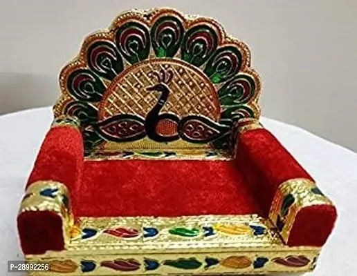 Laddu Gopal Singhasan Wooden Handcrafted, (LBH: 12cm , 10cm , 10cm ) ,-thumb0