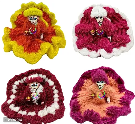 Woollen Laddu Gopal Poshak Dress Set of 4 (Size 3/ 4 No.),