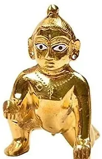 Metal Laddu Gopal Swing Palana Krishna Jhula, Standard Size, Golden ,  Product Dimension (LxWxH) :15 cm x 8 cm x 13cm, Ideal for Pooja, Worship Place and Home Decor.-thumb1