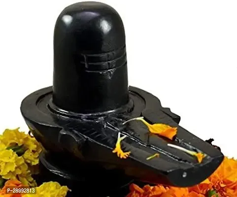 Shivling Murti Idol Marble Shiva, Black Decorative Showpiece , 5CM ,