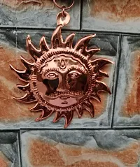 AS Ventures Copper Sun Excellent Vastu Remedy for Missing East Wall Hanging Surya Face Idol Statue  Home Office Handcraft Decor-thumb1