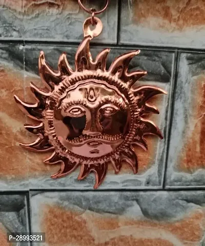 AS Ventures Copper Sun Excellent Vastu Remedy for Missing East Wall Hanging Surya Face Idol Statue  Home Office Handcraft Decor-thumb2