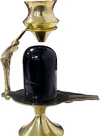 Brass Shivling With Brass Lota For Puja (L-7cm, B-5cm, H-10cm)-thumb1