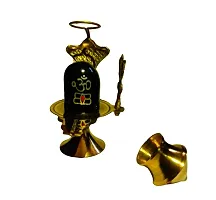 Shivling Religious Statue Brass Stand Puja Idol God Pooja || Abhishek Patra  (L-7cm, B-5cm, H-10cm)-thumb1