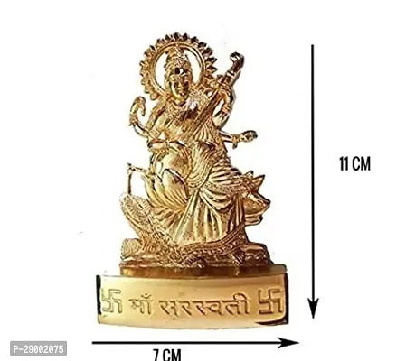 Metal Saraswati Idols for Home and Office Puja Tempal 11CM-thumb0