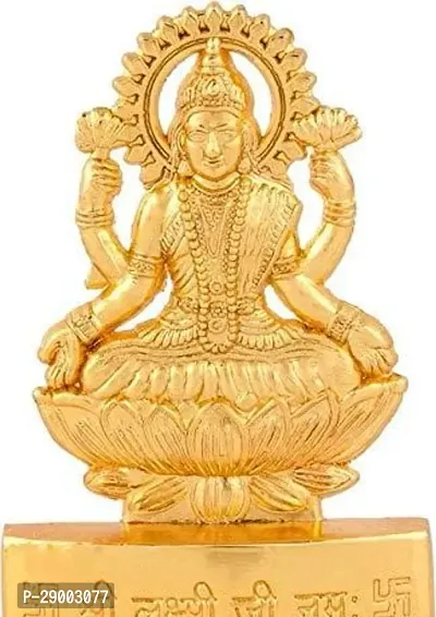 Golden Plated Goddess Laxmi Idol Showpiece Statue for Temple and Home Deacute;cor 11CM-thumb0