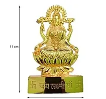 Golden Plated Goddess Laxmi Idol Showpiece Statue for Temple and Home Deacute;cor 11CM-thumb1