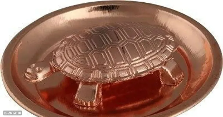 Kachua/Tortoise/Turtle on Copper Plated Plate with Golden Border Vastu Yantra Feng Shui-thumb0