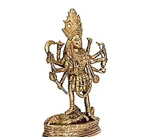 Metal Shri Kali Maa Murti/Shri Ambe Maa Brass Idol/Bhawtani MATA Idol/Durga MATA Brass Idol for Pooja (16CM)-thumb1