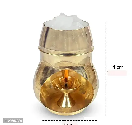 Traditional Brass Brass Camphor Diya Diffuser (Gold) for Diwali Pooja Deepak Decoration  Pack Of 1-thumb0