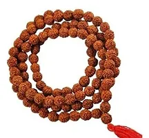 Combo Pack Lord Shiva Trishul and Hancrafted Wooden Shiv Damru and Beads Mala for Religious Purpose-thumb1