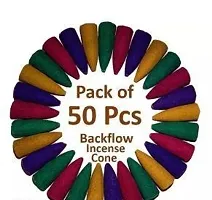 Organic Backflow Cones  for Smoke Fountain or Incense Burner with Relaxing Fragrance Pack of 50 Units-thumb2
