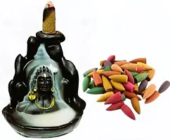 Adiyogi Shiva Smoke Fountain  Shiva Idol with 15 Smoke Backflow Scented Cone-thumb2