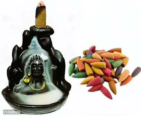 Adiyogi Shiva Smoke Fountain  Shiva Idol with 15 Smoke Backflow Scented Cone-thumb3