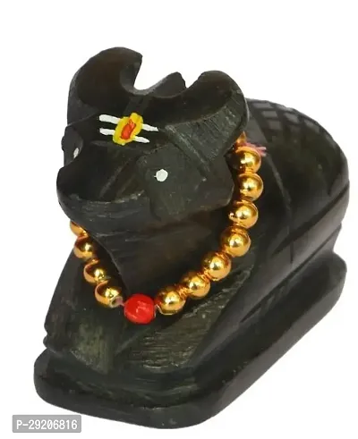 Black Tilak Shiva's Cow Statue Nandi Maharaj Idol for Temple, Home Puja-thumb0