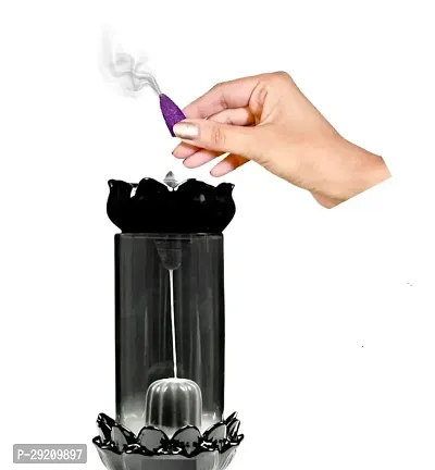 Shivaling Cylinder Glass Backflow Incense Burner with 10  Smoke Cones-thumb2