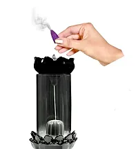 Polyresin Shivling Shivlingam Glass Fountain Backflow Smoke Incense Holder/Smoke Fountain  With 51  Smoke Cones-thumb1