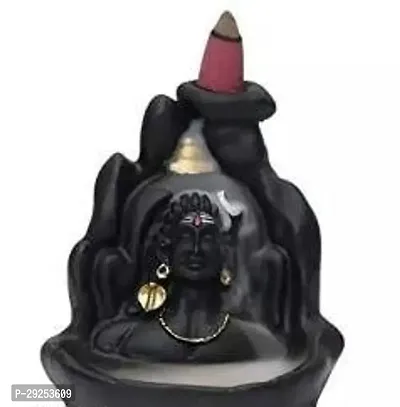 Adiyogi Smoke Fountain in Incense Sticks Statue Home Decor Item , Office Table Show (L-16cm, B-11cm, H-13cm)-thumb0