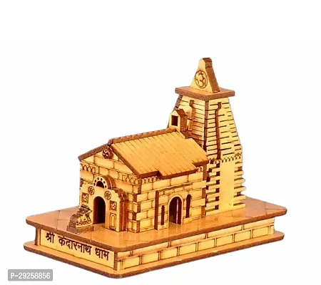 3D Small Wooden KEDARNATH Temple Model With  Double Sided Tape For Car Dashboard (L-9cm, B-5cm, H-8cm)-thumb2