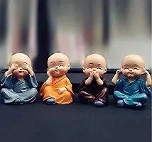 4 Pcs Cute Resin Buddha Monk Creative Figurines Showpiece for Home height 6 cm-thumb1