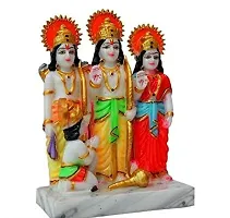 Marble Dust Ram Darbar Ram Sita Laxman Hanuman Idol Statue Murti 15CM-thumb1