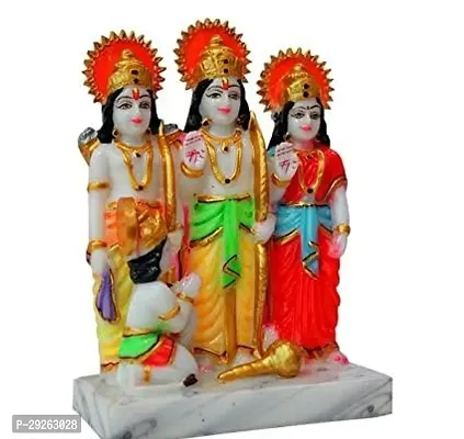 Marble Dust Ram Darbar Ram Sita Laxman Hanuman Idol Statue Murti 15CM-thumb2